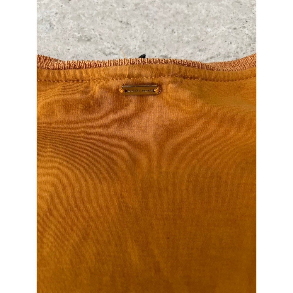 White House Black Market Mustard Yellow Crew Neck Tee 100% Pima Cotton XXS - Picture 6 of 6